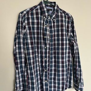 Plaid banana republic button down